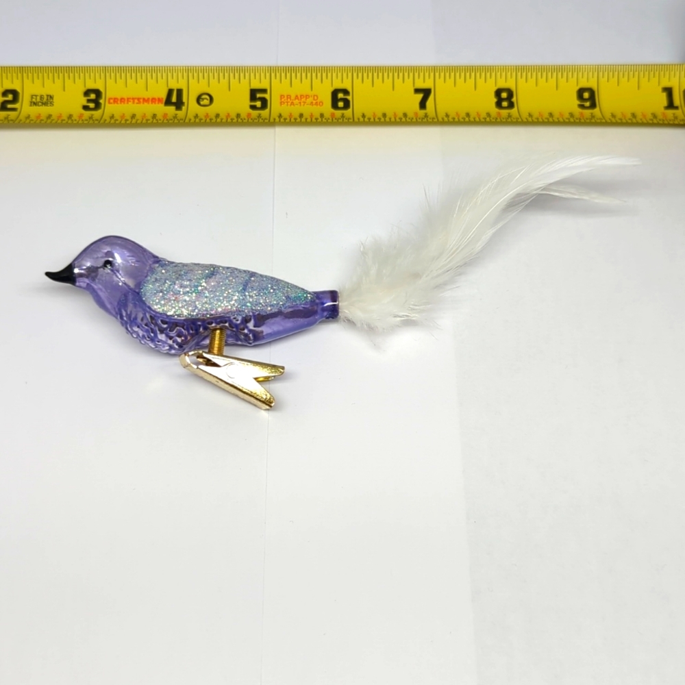 Vintage Glass Light Purple Bird ornament